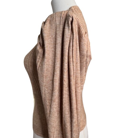 2/$30 NWT Band Of The Free XS Tan Ribbed Long Pleated Sleeve Sweater - Picture 4 of 11